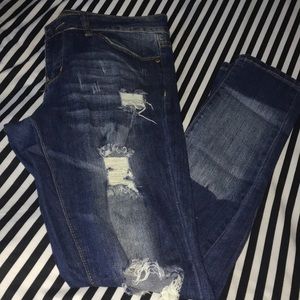 Distressed jeans